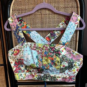 Rachel Antonoff Patterned Crop Top